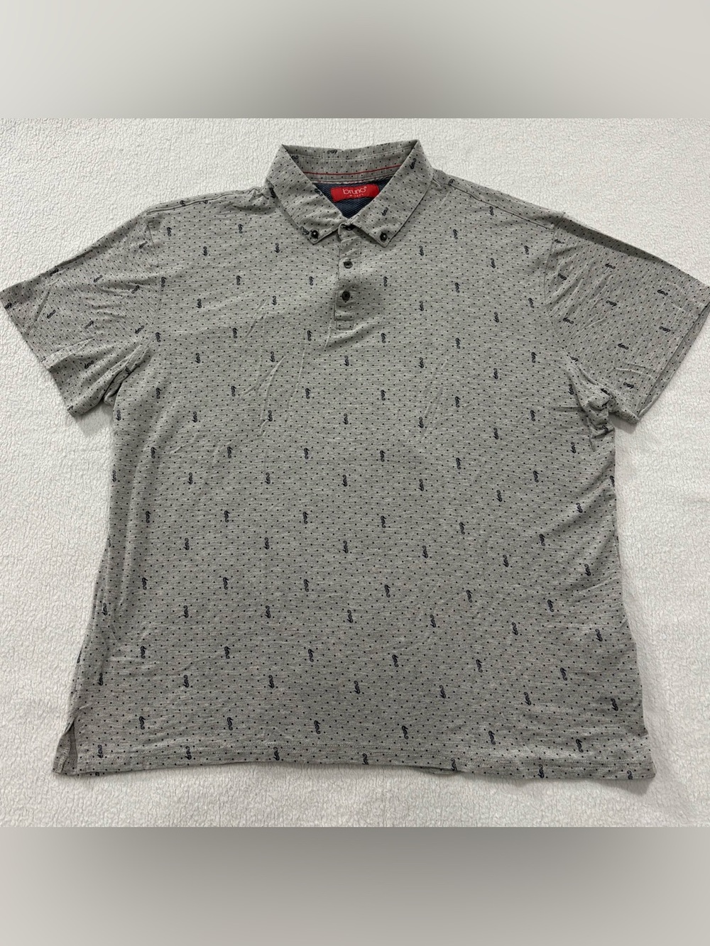 Bruno Milano Seahorse Print  Short Sleeve Polo Shirt Men’s size XL